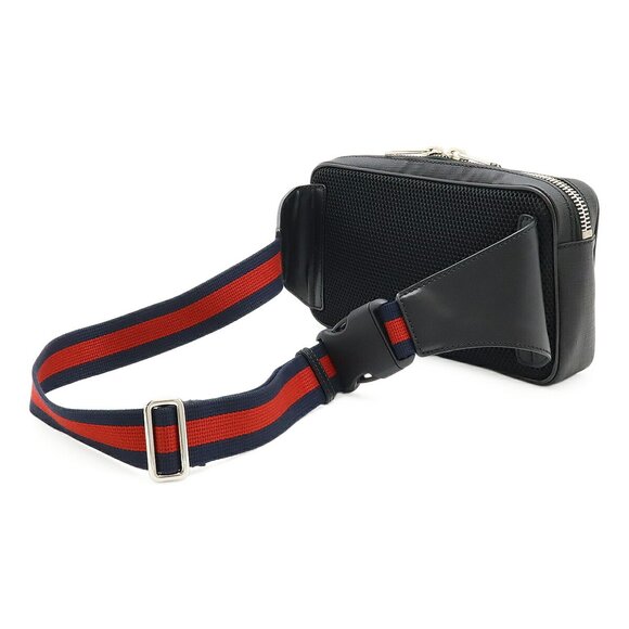 GUCCI Black Leather Fanny Pack Mini Bags